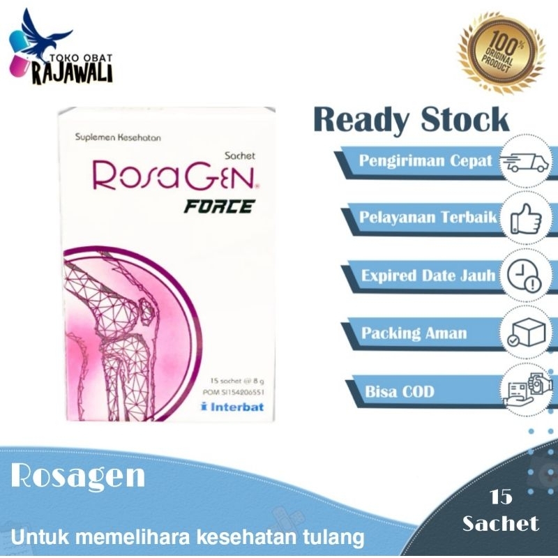 Rosagen force perbox 15 sachet vitamin tulang dan sendi