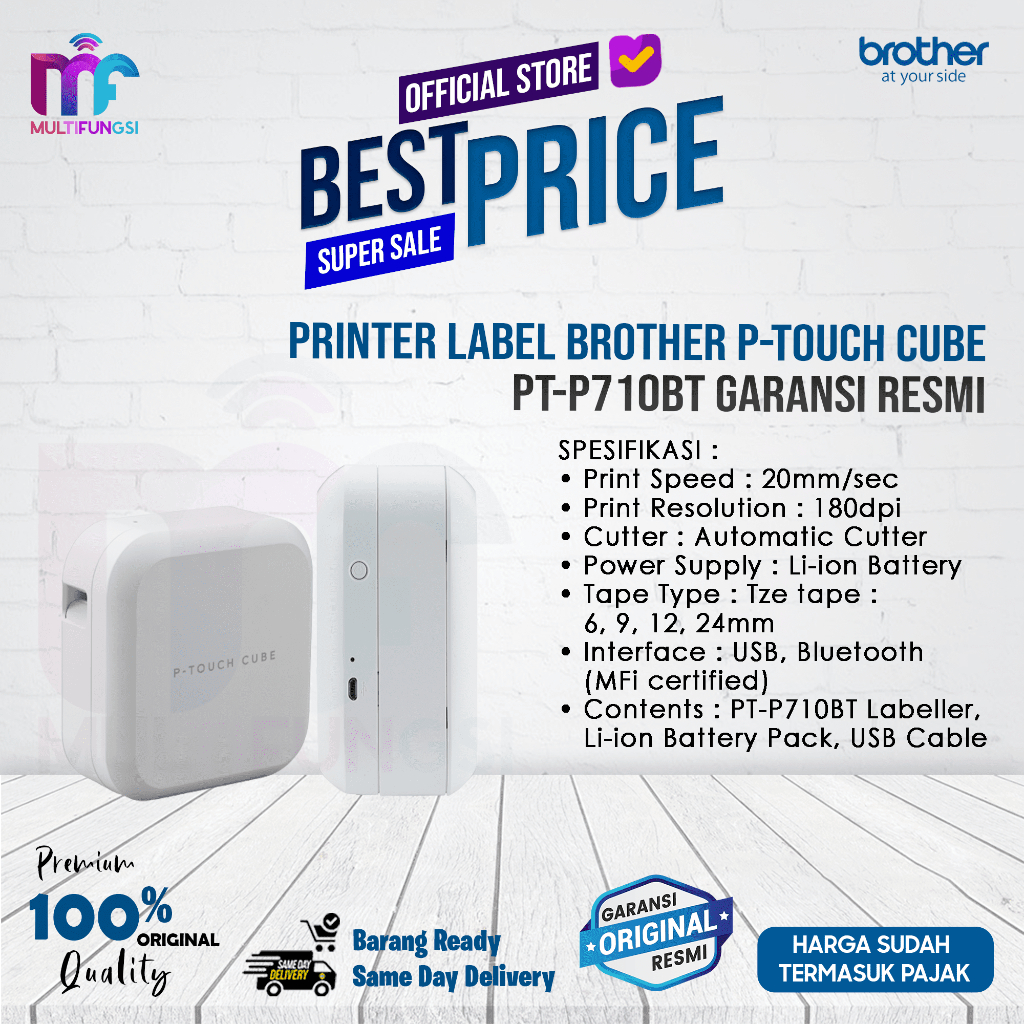 Printer Label Brother P-touch Cube PT-P710BT