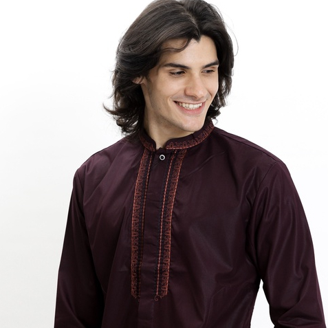 Preview Baju Koko Pria Lengan Panjang Merah Hati By Itang Yunasz Limited - 1792