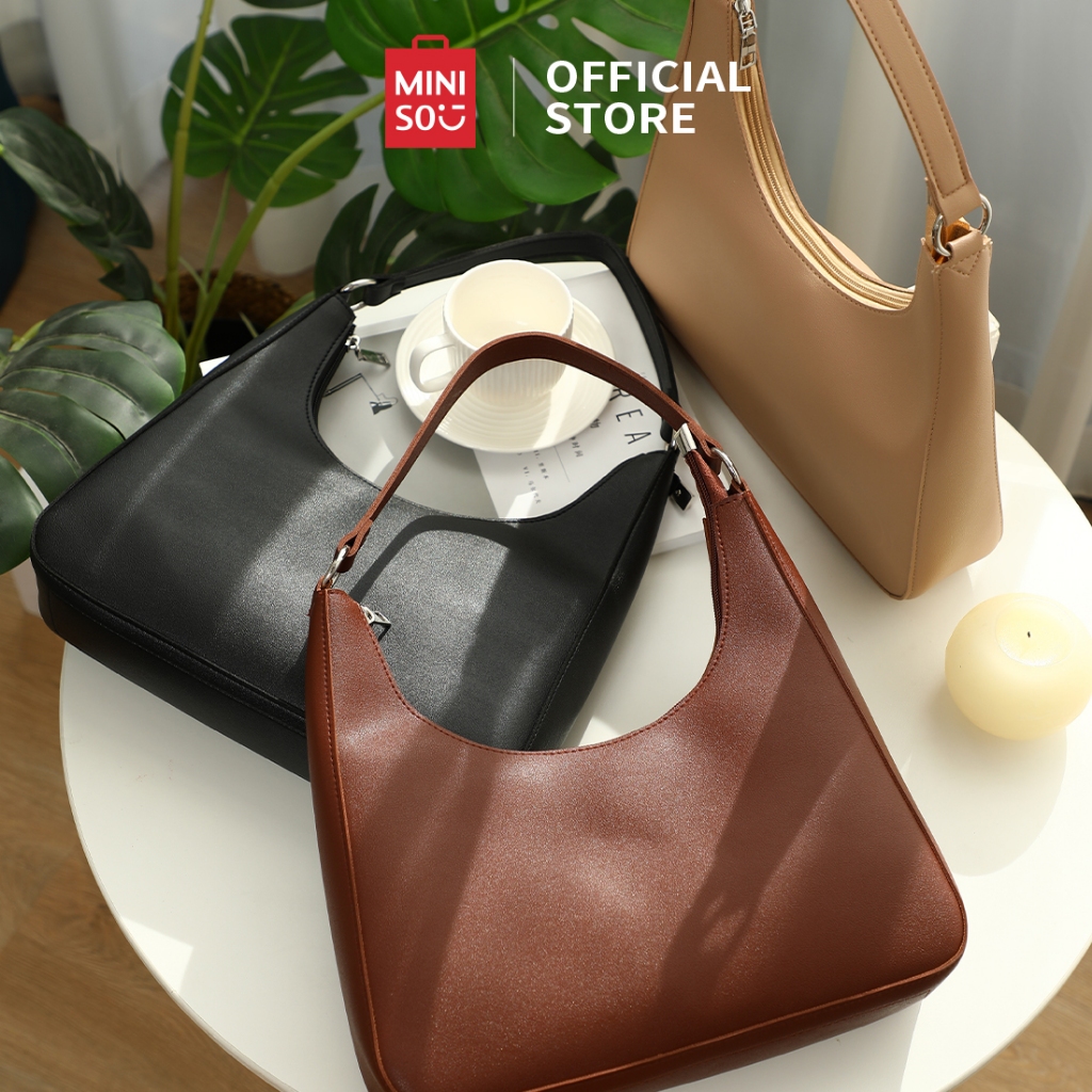 【CLEARANCE】MINISO Shoulder Bag Tas Bahu Tas Selempang Mode Kapasitas Tinggi Tahan Air Kulit Tahan Au