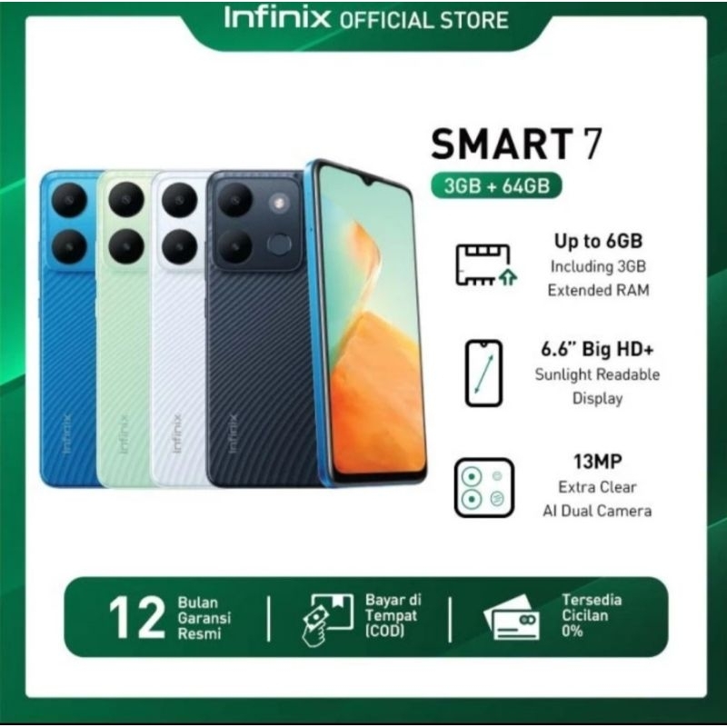 INFINIX Smart 7 ram 3gb / 64gb OIGINIAL INFINIX