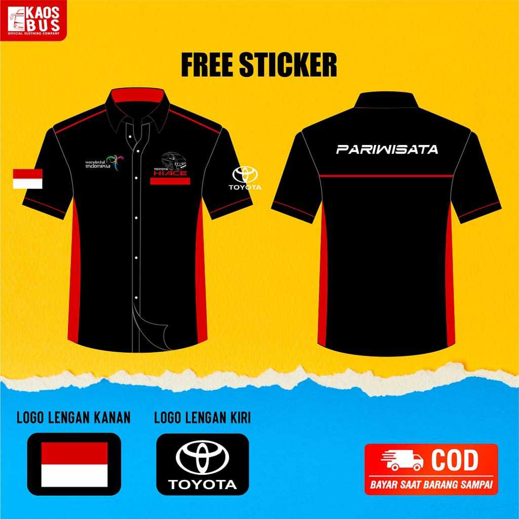 Kemeja Baju Bus Bis Mania Bismania Hiace Pariwisata Toyota