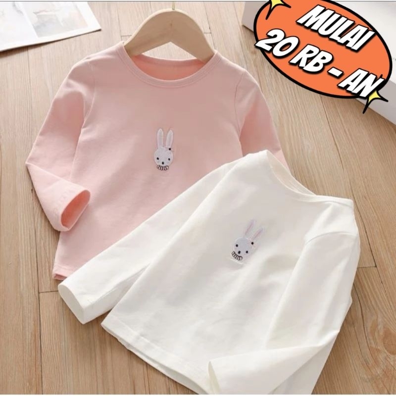 Tunik anak perempuan usia 3-16 tahun/ KAOS LENGAN PANJANG ANAK PEREMPUAN/ BAJU LITTLE BUNNY KIDS/ AT