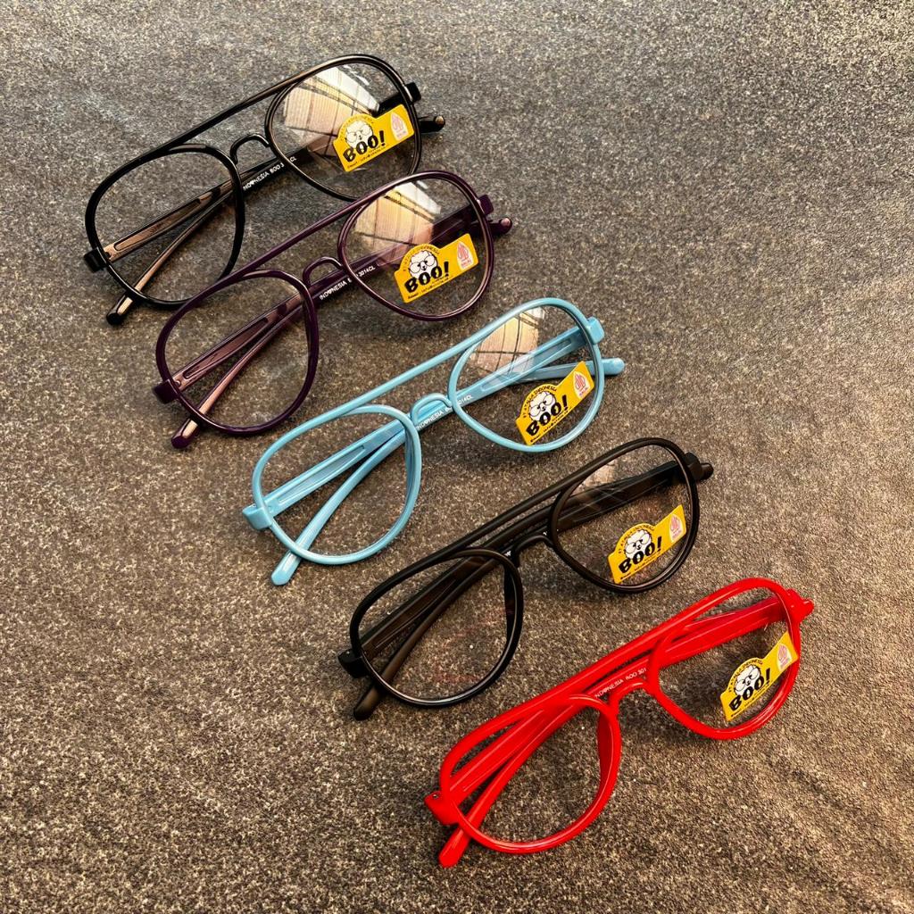 KACAMATA ANAK MODEL AVIATOR LENSA NORMAL UNISEX FULL SET BOX  BOO3014CL