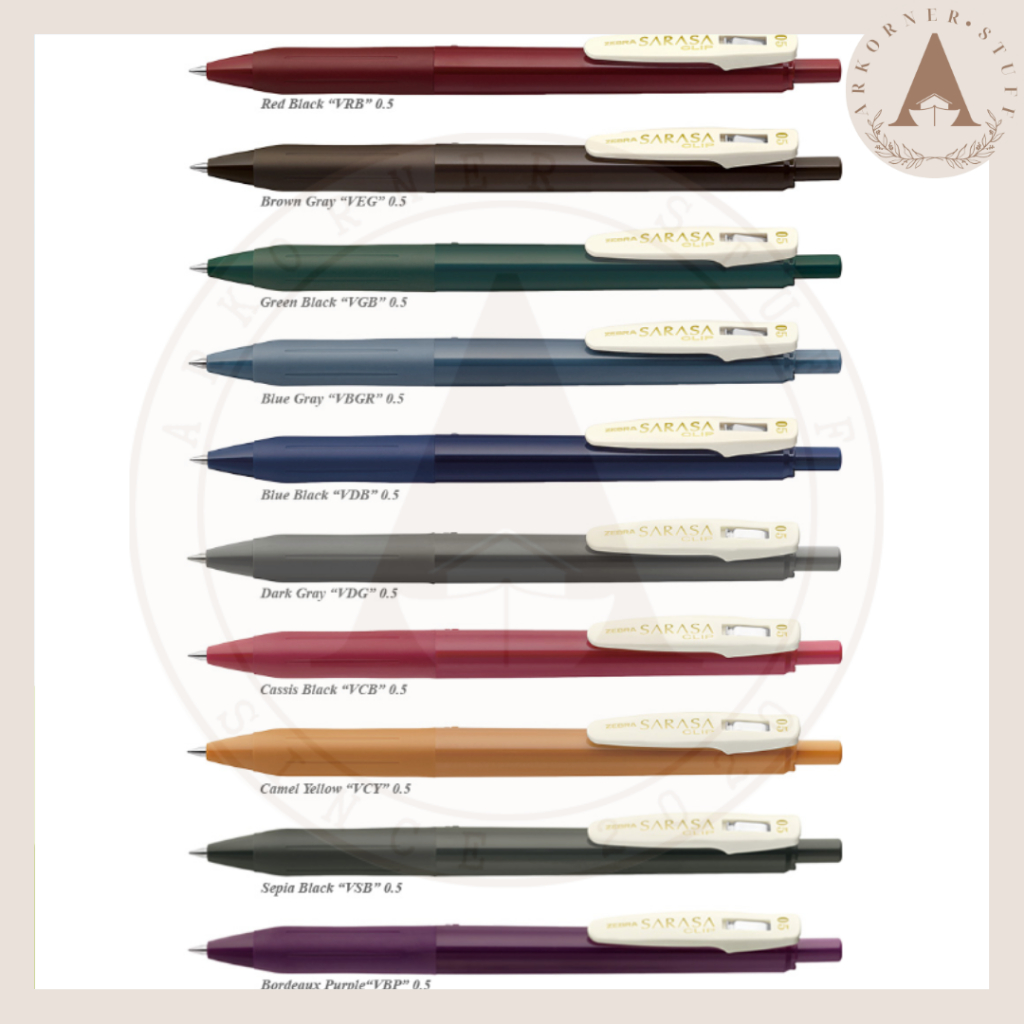 

Pulpen Gel Zebra Sarasa Clip Vintage Series 0,5mm