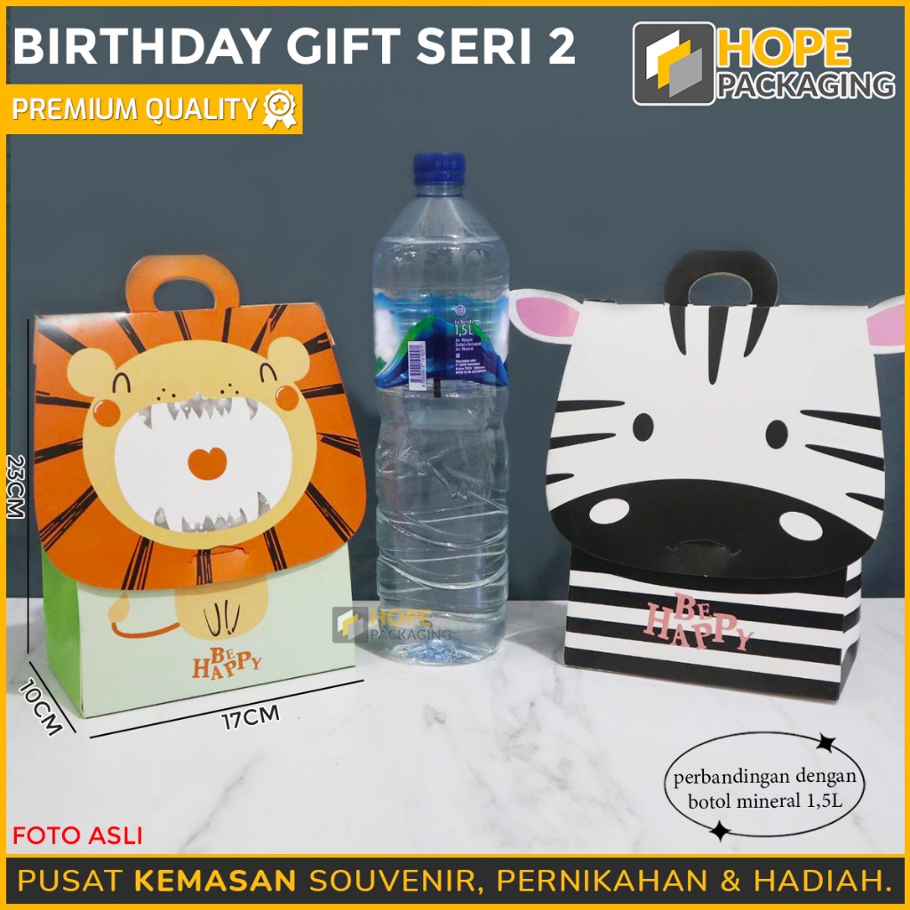 

[Harga / 3 Pcs] Paper Box Snack Ultah / Gift Box Animal / Box Dus Souvenir Ultah / Box Bingkisan Ultah / Paper Box Premium / Kantong Snack Besar / Box Kado Anak
