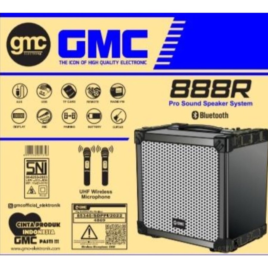 GMC gmc 888R 888 R NEW SPEAKER BLUETOOTH FREE MIK 2PCS