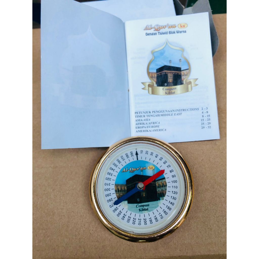 CUCI GUDNG MURAH Bahan Alumunium Kompas Compass Kiblat Penunjuk Arah Shalat Sholat Islam Al Kaabah