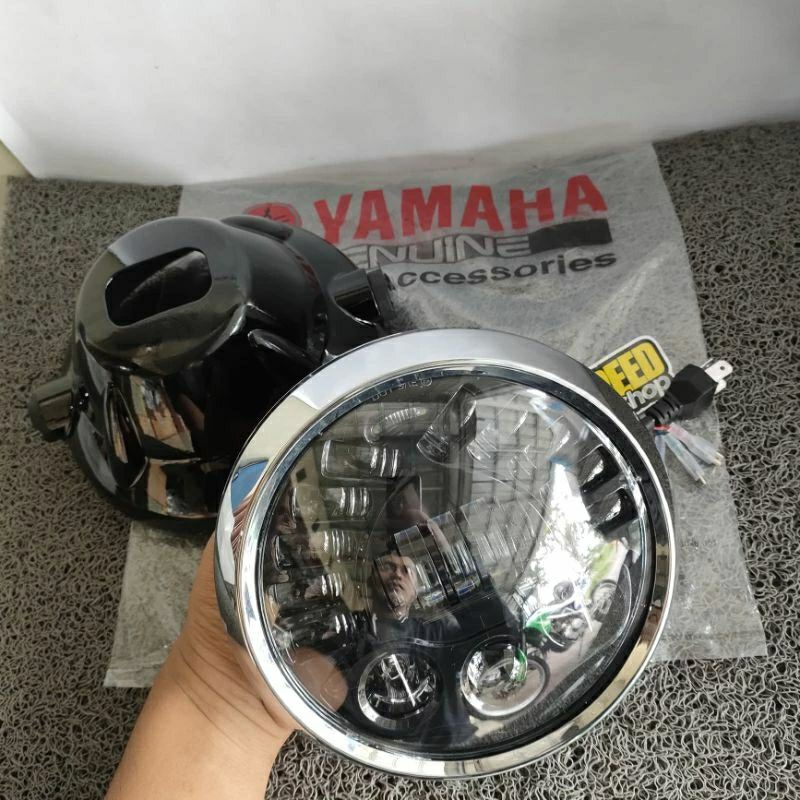 Lampu deymker yamaha rx king bulat ring dan batok original