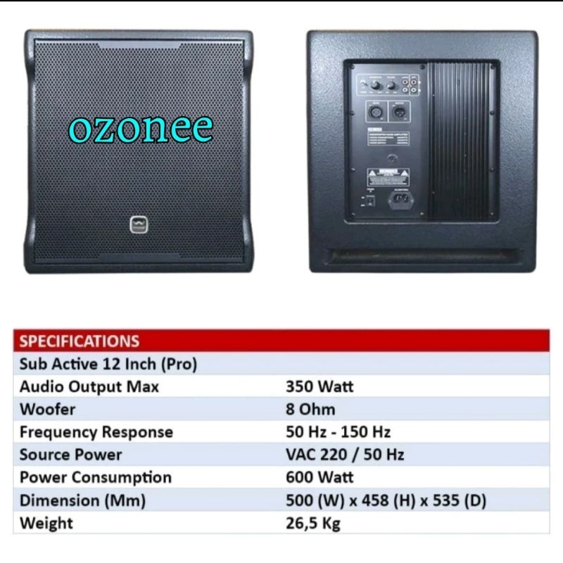 Subwoofer Aktif Wisdom SW 12A Wisdom SW12A Satuan 12 Inch Original