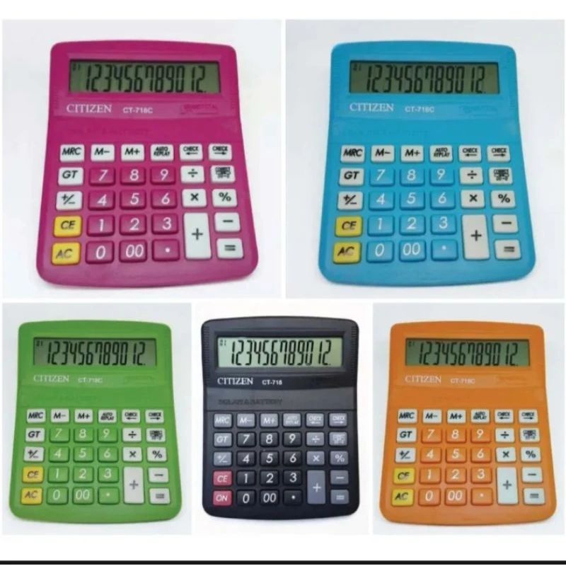 

kalkulator calculator citizen 12 digit ct-718c warna,kalkulator sedang