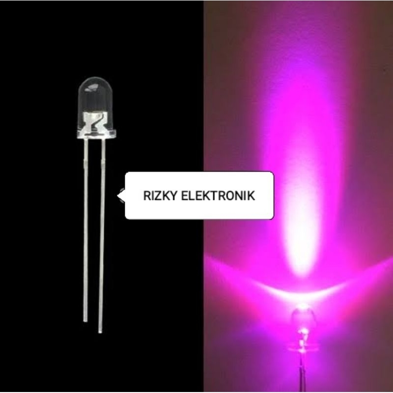 Lampu Super LED 5mm Ungu Pink Merah Muda Nyala Terang Kualitas Bagus