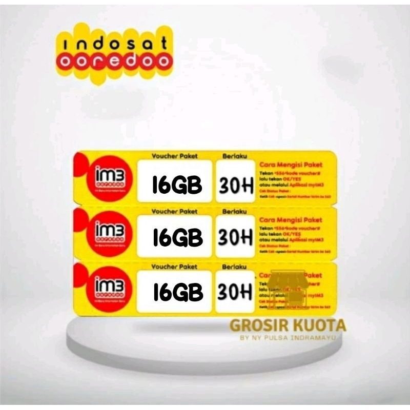 Voucher Indosat 16GB (+14GB) 30Hari Ori (JABAR)