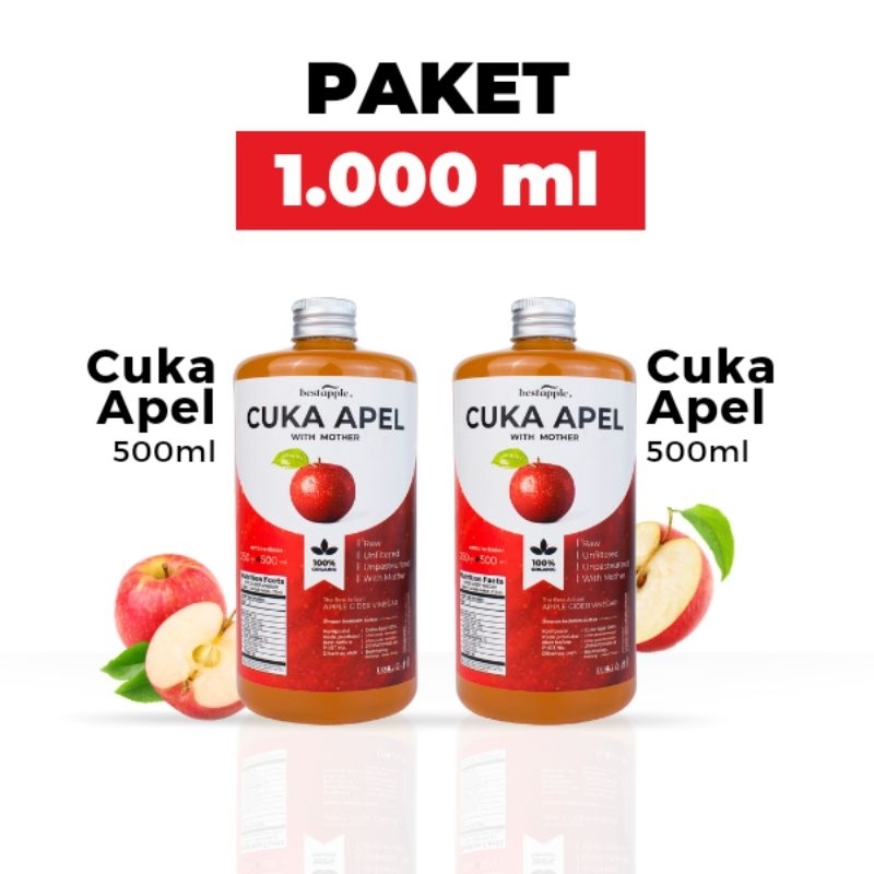 

SIAPKIRIM Bestapple - Paket Cuka Apel - Diet Detoks - Apple Cider Vinegar - Toner Wajah Alami READY