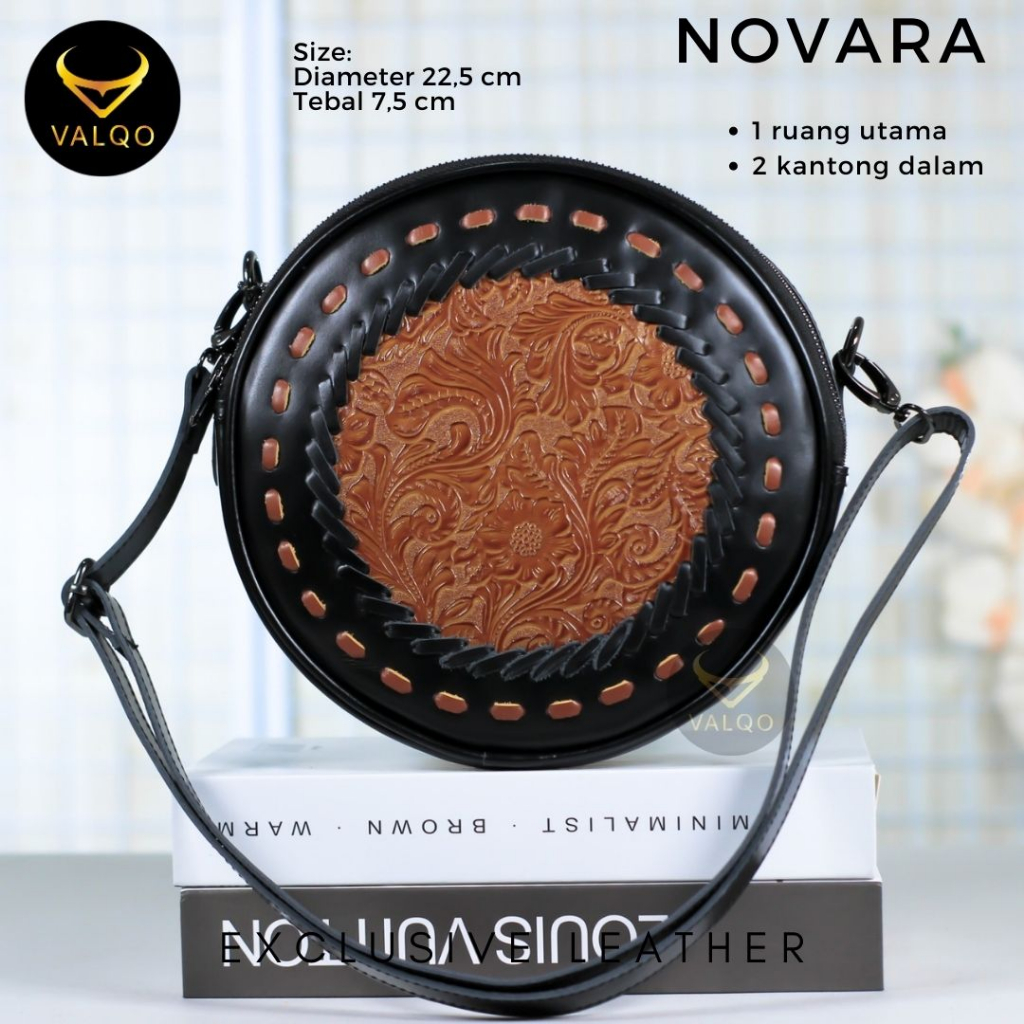 [VALQO] NOVARA Tas kulit sapi Tabung Wanita Perempuan