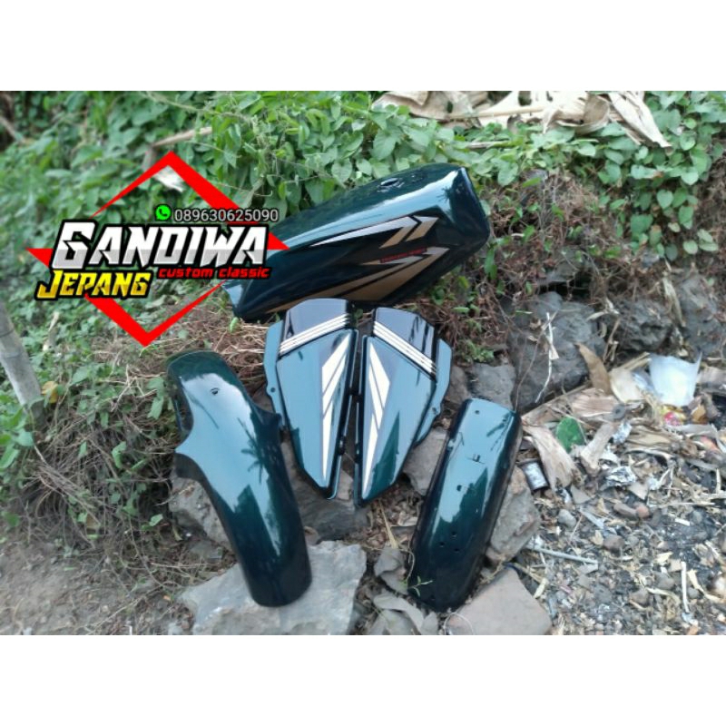 paket body Yamaha RX King New RX K 2002 warna hijau botol ijo botol full set body
