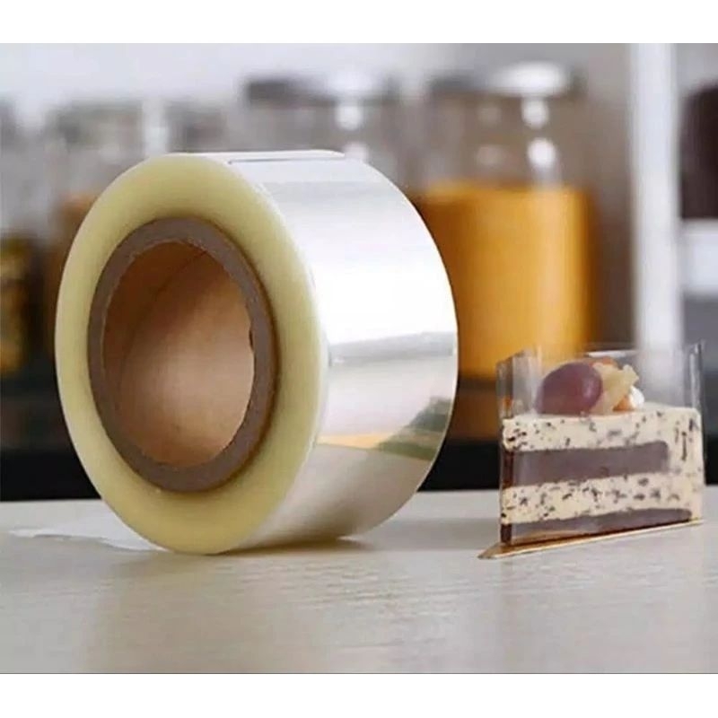 10cm x 25meter Plastik bening tipis lemas Pinggiran kue tiramisu  (BUKAN MIKA) Opp rol tipis