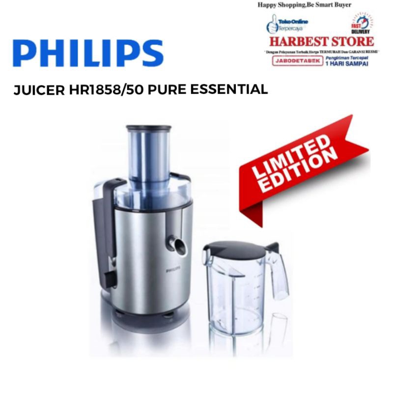 TERMURAH PHILIPS JUICER HR1858/50 PURE ESSENTIAL - GARANSI RESMI