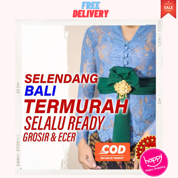 ⚡BEST SELLER⚡ Selendang Bali Sampur Kain Tari Senteng Warna Warni panjang sifon polos untuk dewasa 2