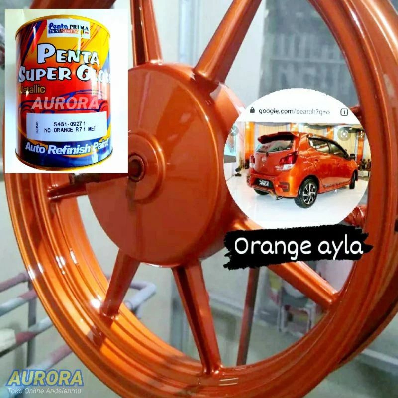 Cat Penta Super Gloss NC Orange R71 Met Orange Metalik 200ml 200cc seperempat   | sepeda motor mobil