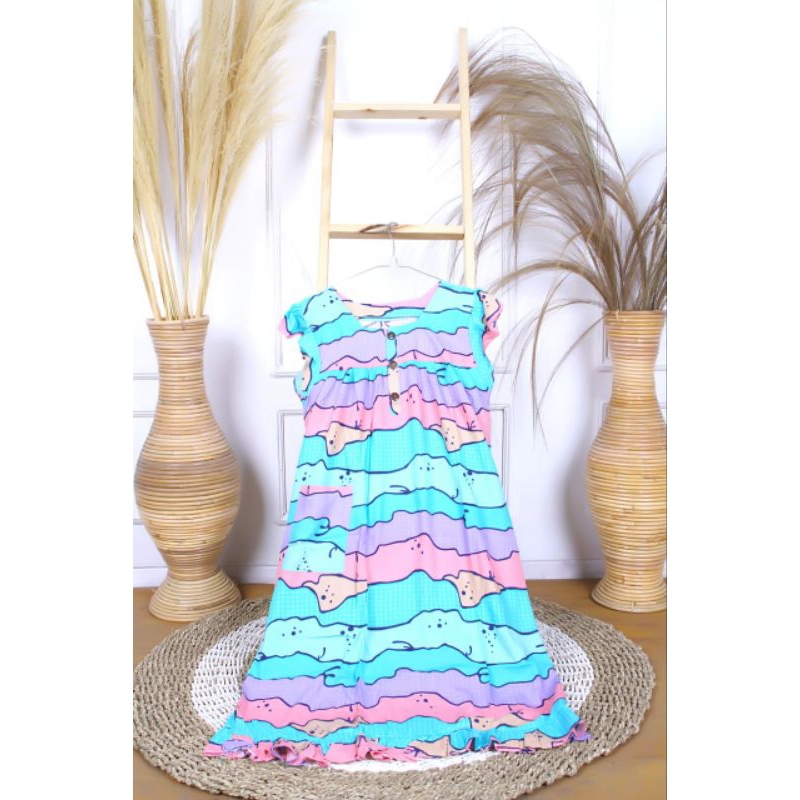Home Dress Rayon Wanita Lengan Pendek / Daster Kekinian Remaja Dewasa Anak anak/ Rayon Premium