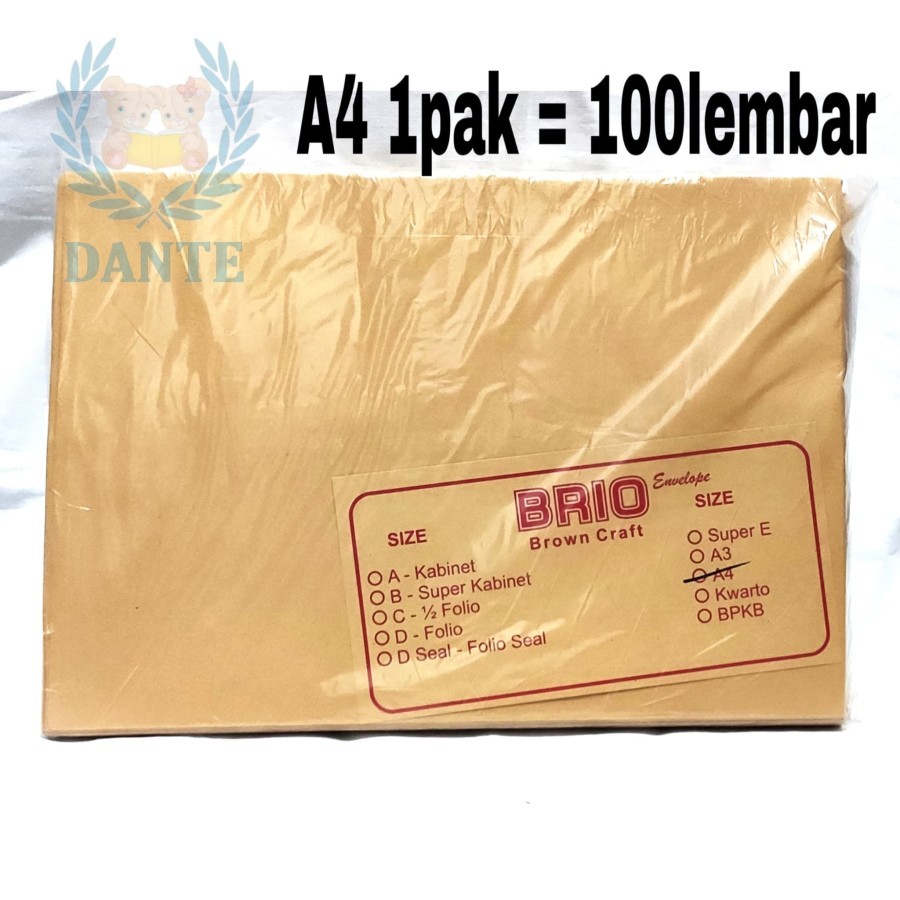 

Amplop Coklat Polos A4 1pak