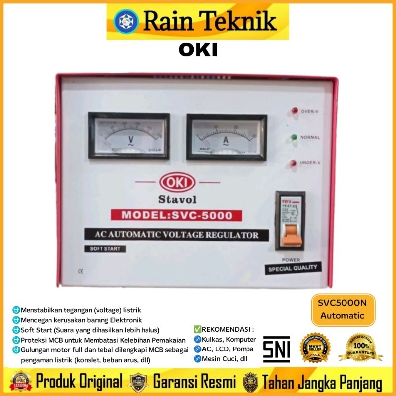 Stabilizer Stavol OKI SVC5000N Automatic Voltage Regulator 5000Watt / Stabilizer OKI SVC-5000N Mence