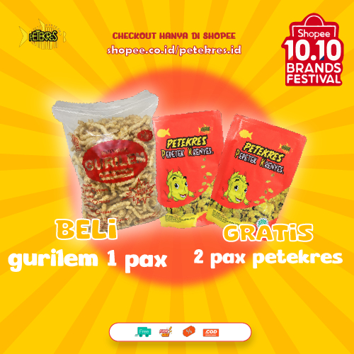 Petekres Official - Paket Hemat Kerupuk Ikan Gurilem Baby Fish Crispy Original Pepetek Krenyes Mediu