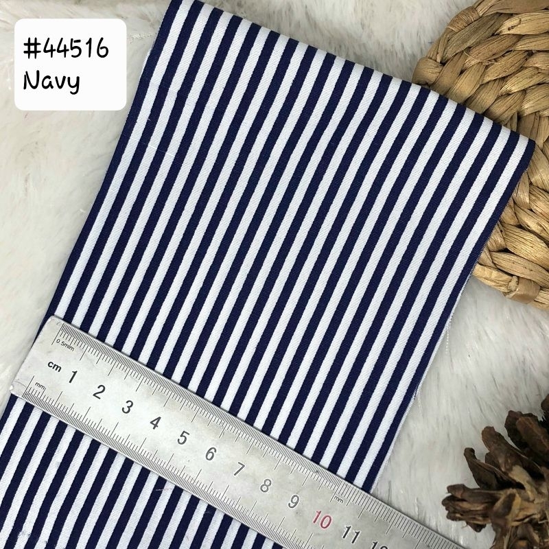 Kain katun polly salur khusus navy 44516