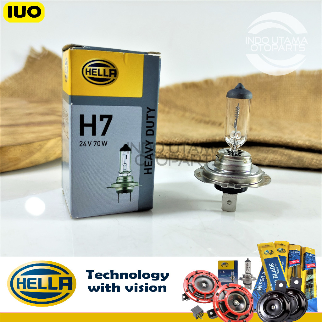 Bohlam lampu halogen Hella H7 24v 70w HELLA Heavy Duty