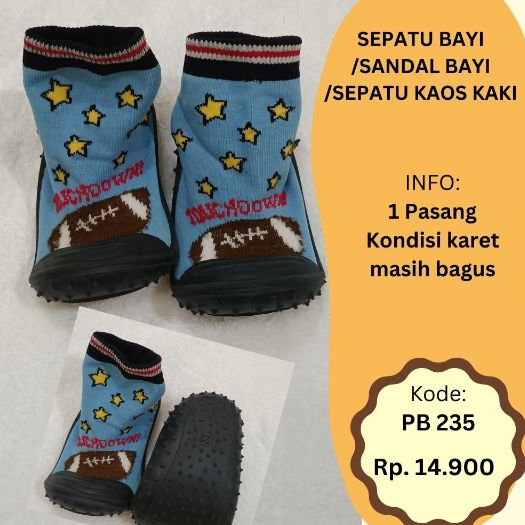 SEPATU KAOS KAKI/ KAOS KAKI KARET BAYI UNTUK BELAJAR JALAN kode: PB 235