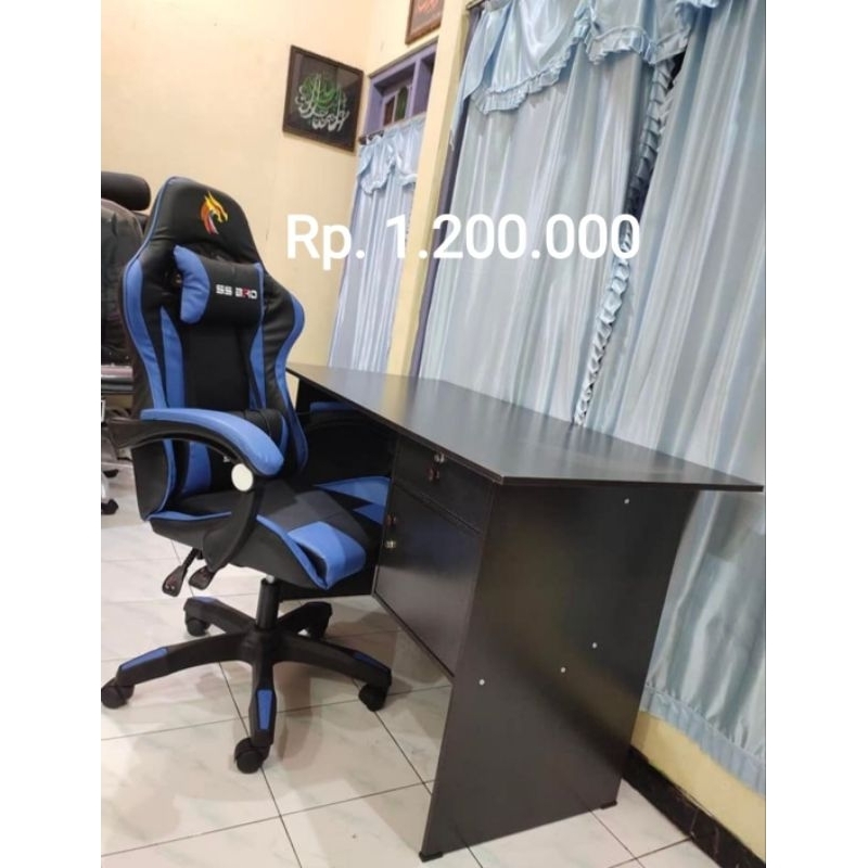 Set Meja tulis meja kerja kursi Gaming kursi game