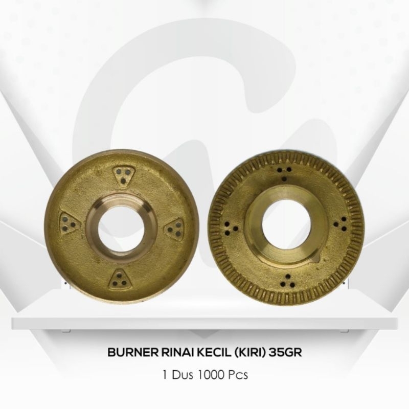 tungku rinai / burner rinai kecil ( kiri ) / besar (kanan) kuningan kompor