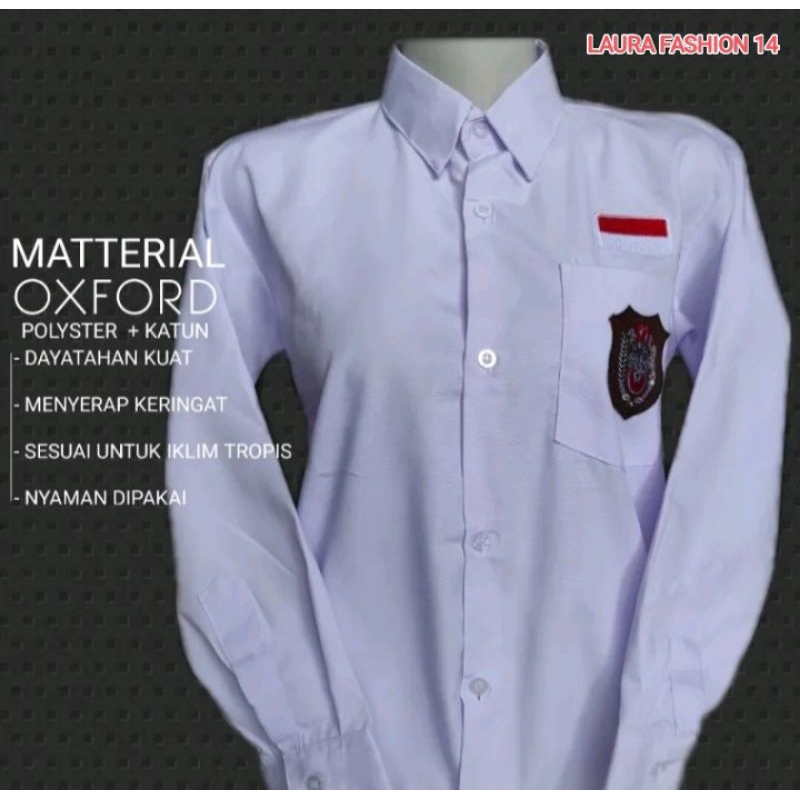 Kemeja Putih Panjang SD Kain Oxford