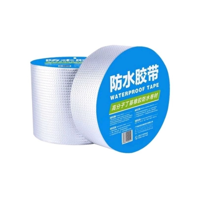

Lakban Anti Bocor Lem Tambal Aluminium Foil Kedap Air Butyl Super Waterproof Tape
