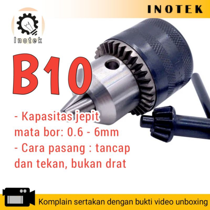 Kepala bor B10 Chuck drill B10 jepit mata bor 0.6-6mm