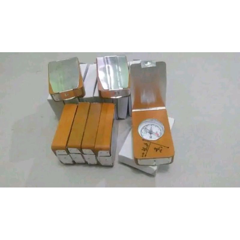 kompas kiblat kayu jati