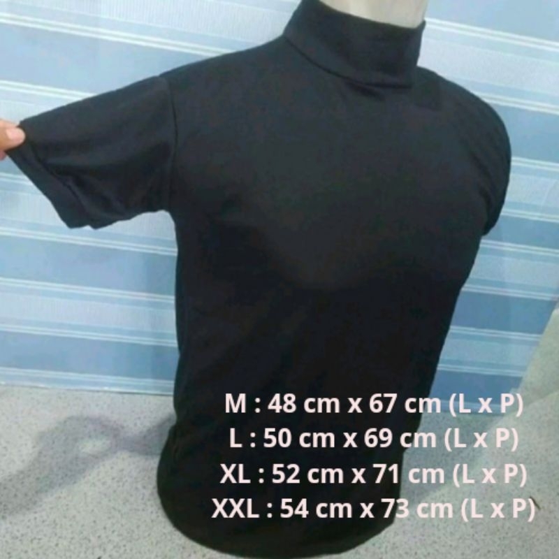 Kaos hitam polos leher tinggi-kaos hitam leher tinggi