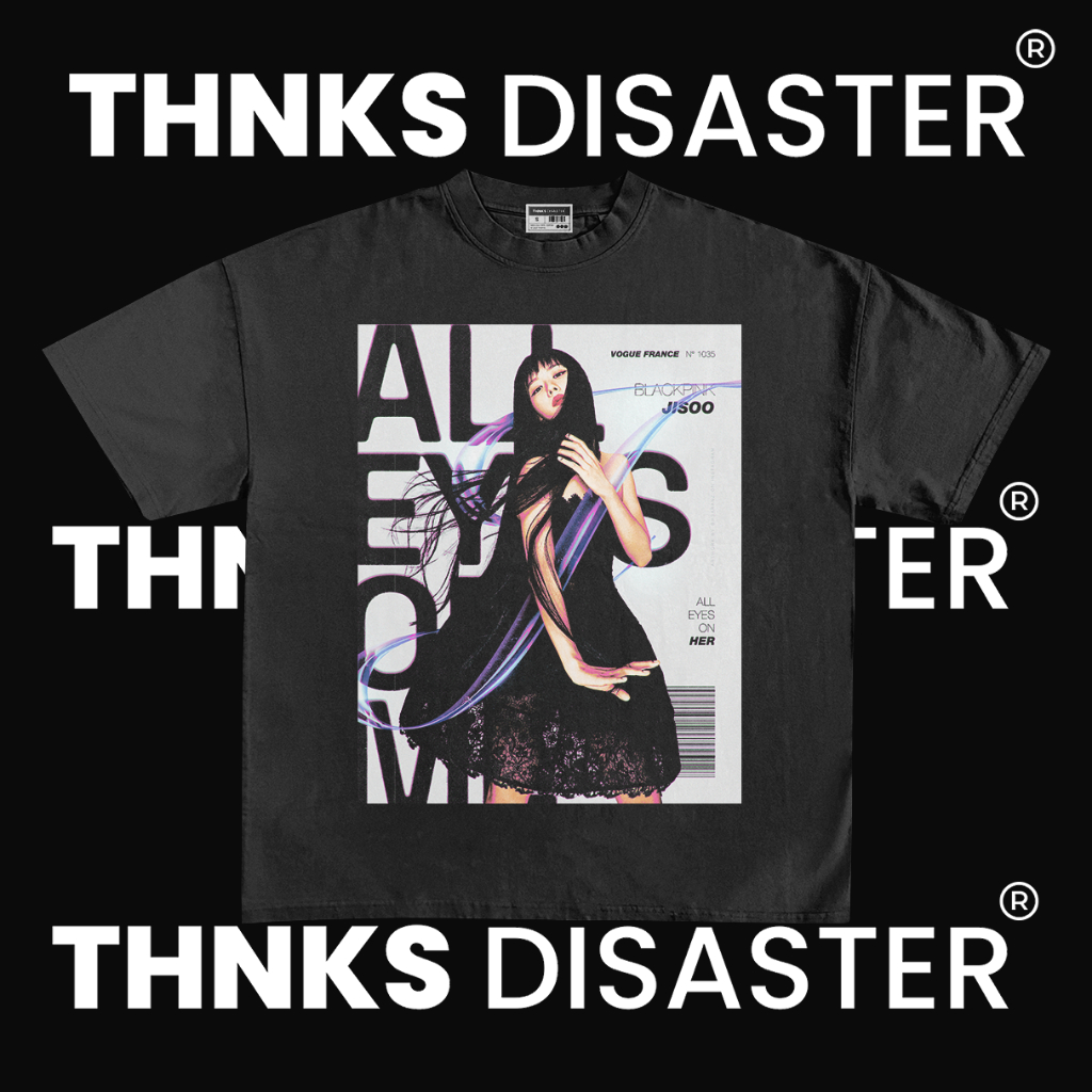 THNKSDISASTER | KAOS BLACKPINK JISOO COMBED 24S | UNISEX | GRUNGE | BAND | KPOP | METAL | HARDCORE |