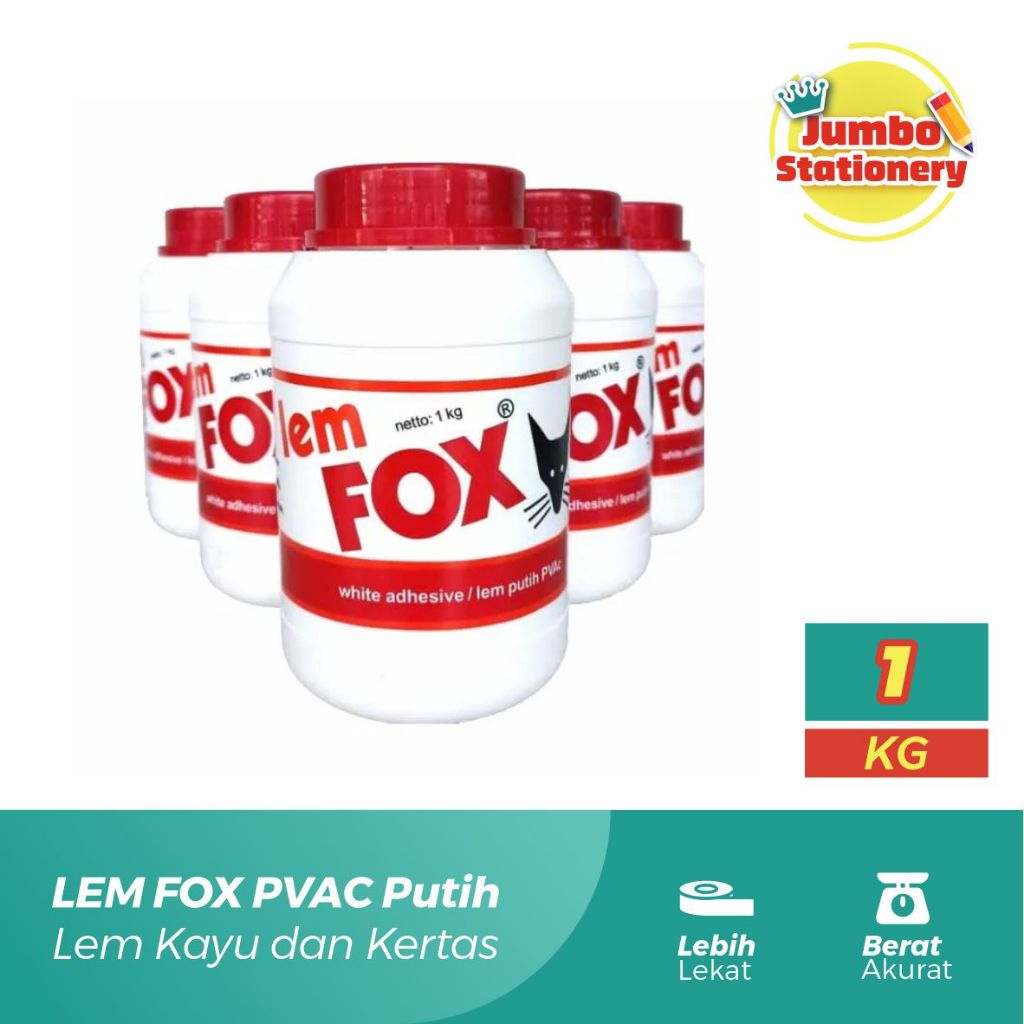 

Lem Fox Botol Lem Putih PVAC Lem Kayu Botol 1000 gram 1 Kg