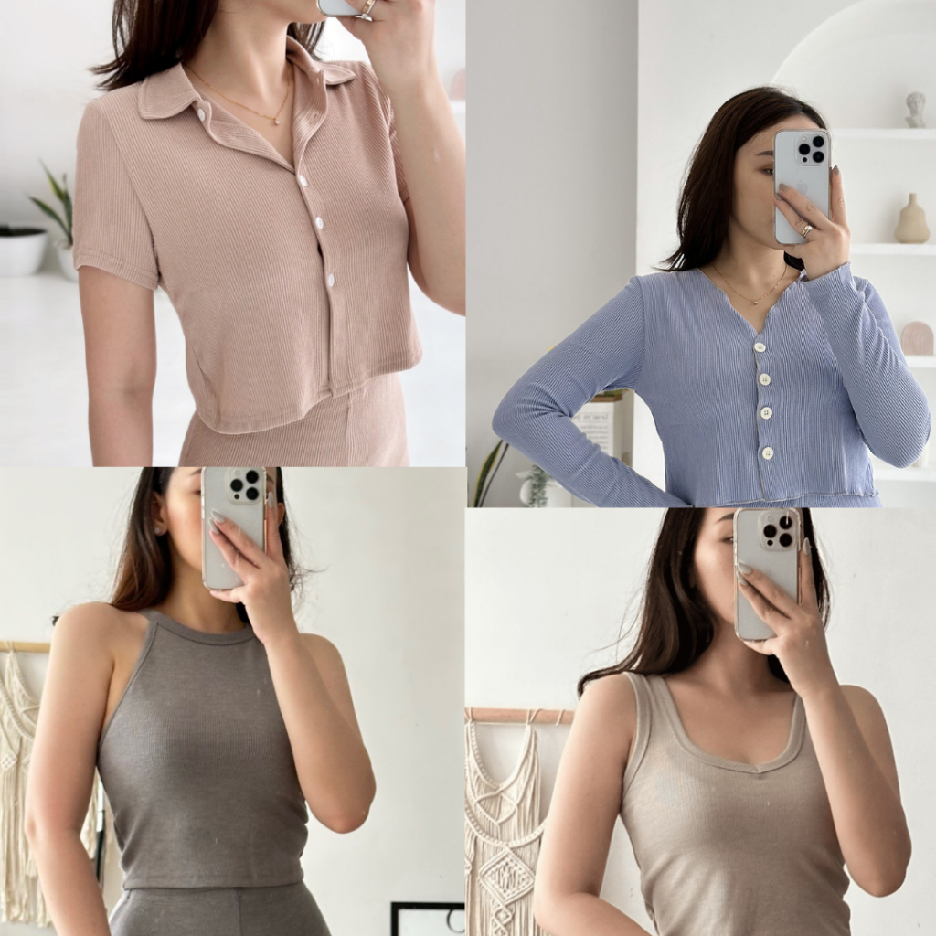 Reika KNIT TOP Collection - Baju Knit Wanita Bahan Rajut Premium Tank Top Rajut Atasan Perempuan