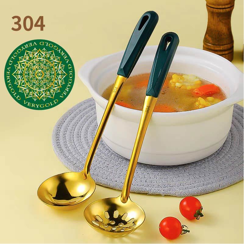 Stainless Centong Sup Hijau Centong Kuah Super Tebal Centong Stainless Gold