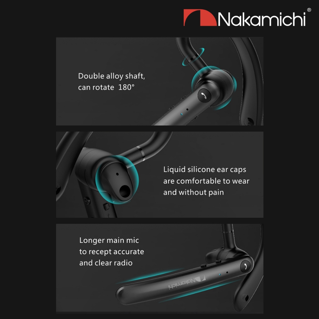 Nakamichi N2 Headset Mono Wireless Mobile Earphone Bluetooth Mic HD