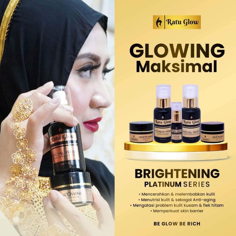 Ratu glow platinum/ratu glow skincare/paketan ratu glow acne dan whitening