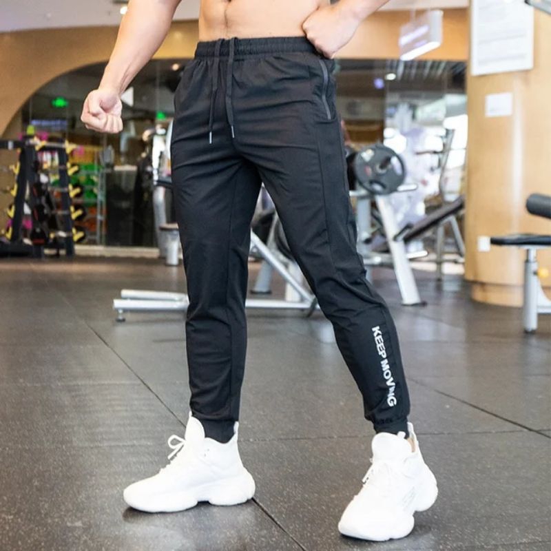 	 jogger pants training pria gym model slim	