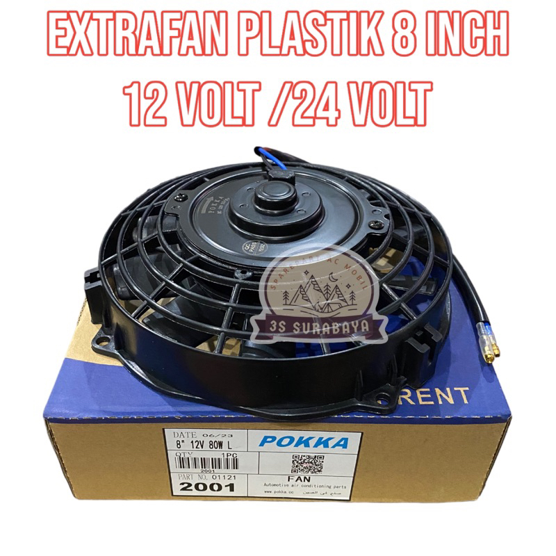 Extra Fan 8 Inch 12Volt 24Volt Universal Plastik Ac Mobil Ac Truk ExtraFan Extra Fan