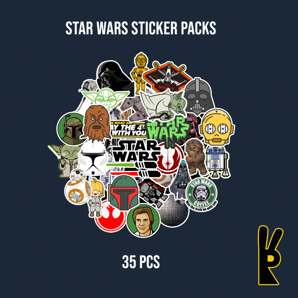 

Star Wars Sticker Pack 35Pcs | Stiker Laptop Helm Instrumen Koper