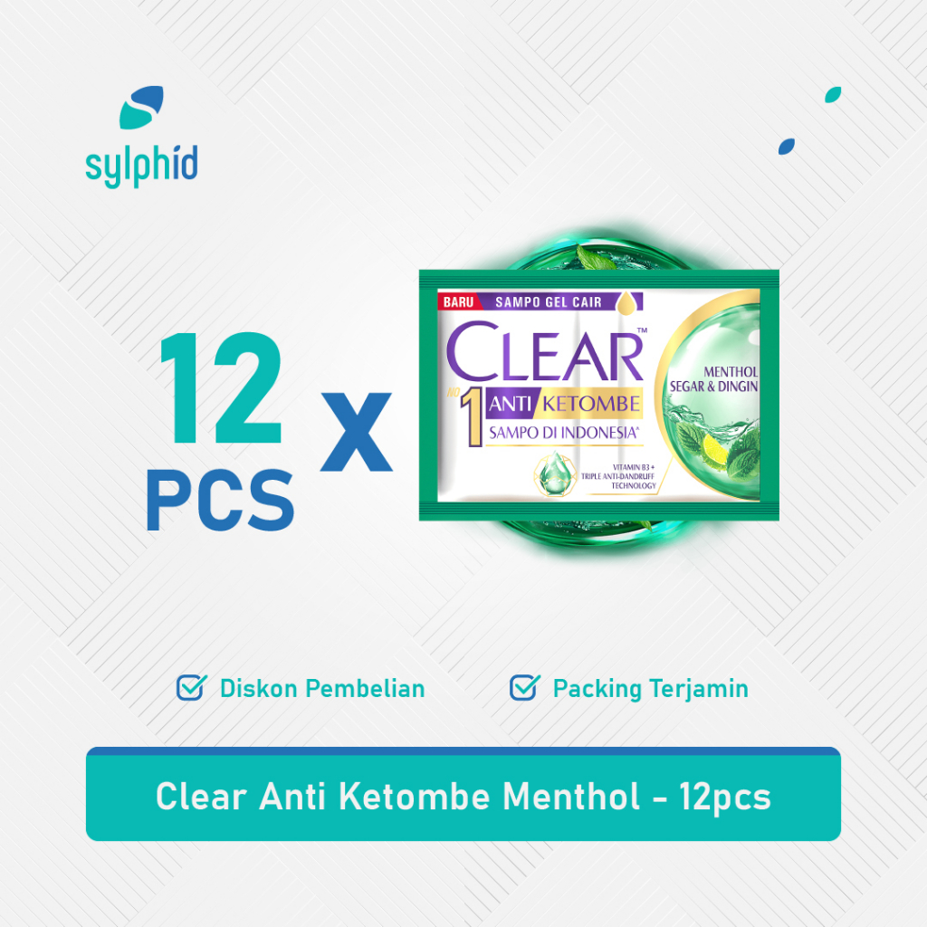 Clear Shampoo 11 ml Anti Ketombe Menthol Segar / Sampo Sachet (12 pcs)