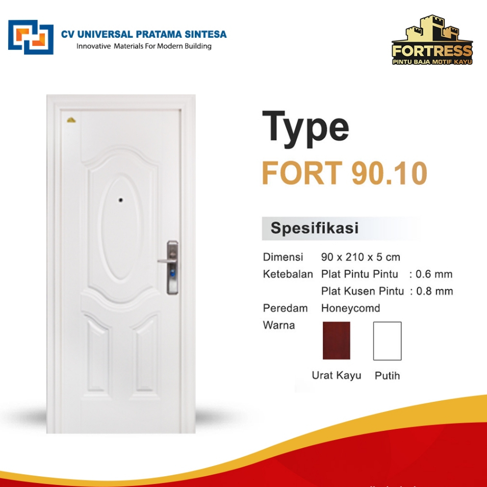 Fortress Fort Wood Series White Pintu Baja Modern Minimalis