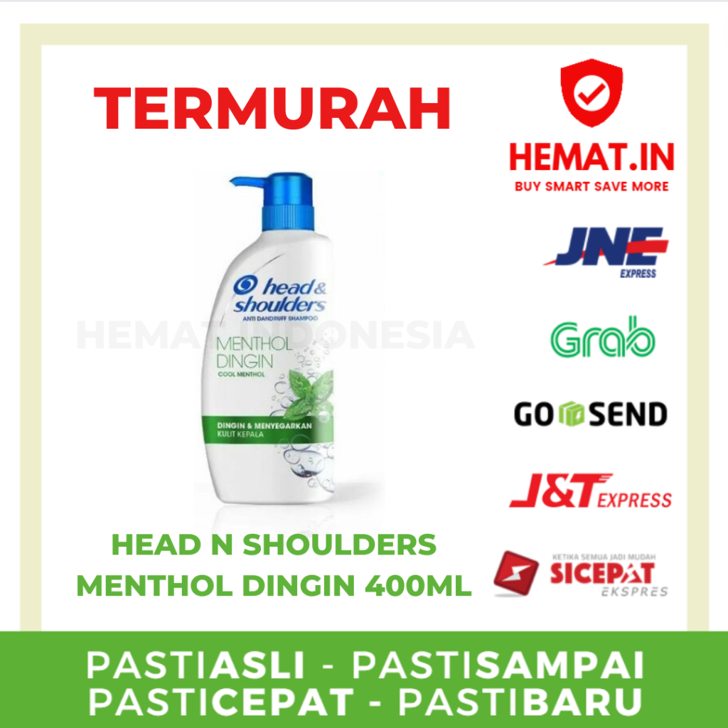 HEAD N SHOULDERS MENTHOL 400ML 400 ML H&S SAMPO SHAMPOO ANTI KETOMBE